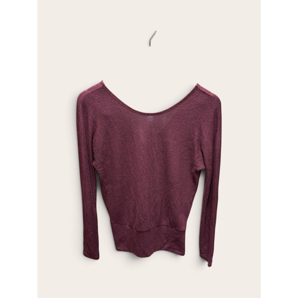White House Black Market Burgundy Scoop
Front Neck Long Sleeve Top XXS